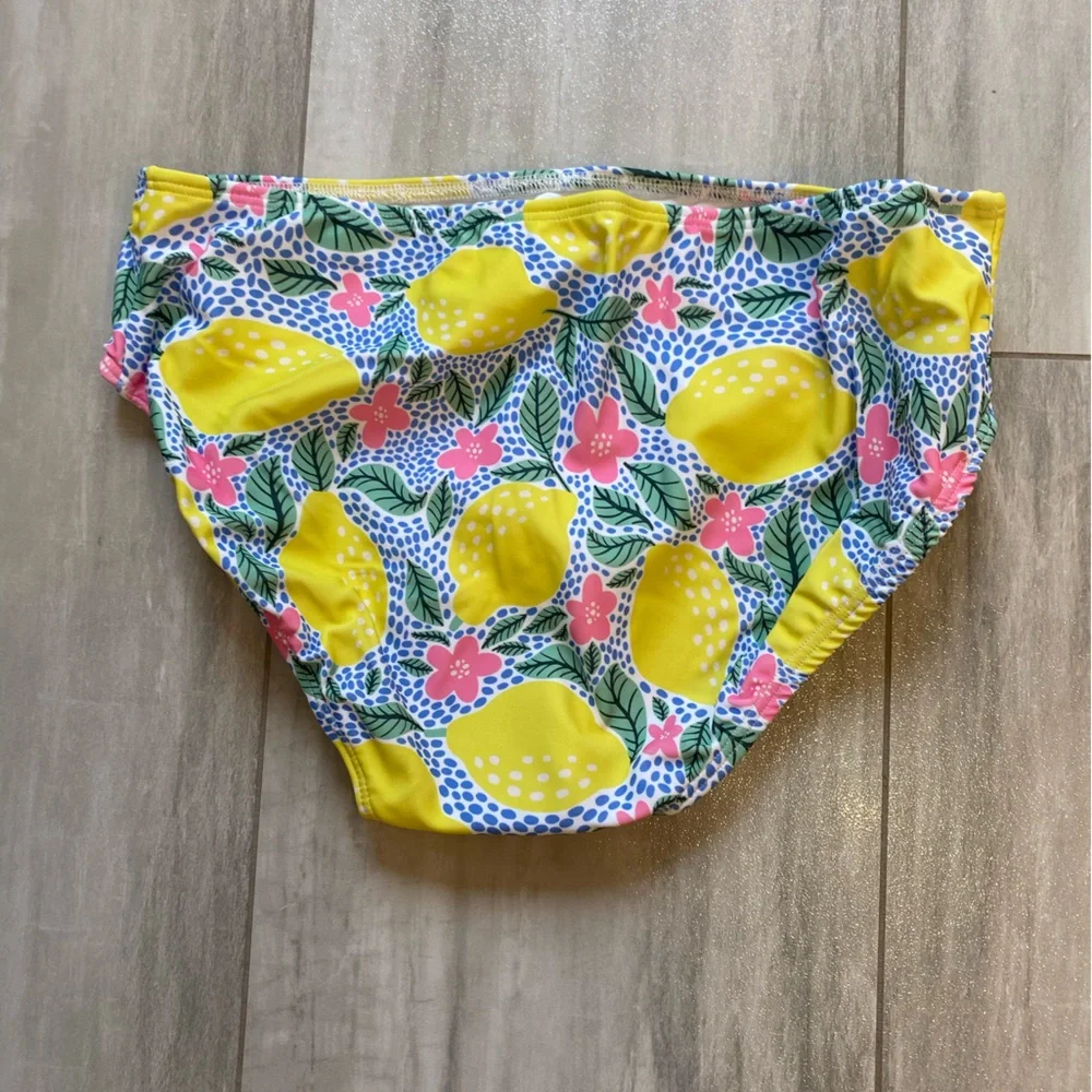 NWT Sugar Bee Colorful Lemon Floral Print Flutter 2-Piece Bikini, women’s S